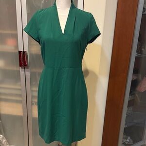 Banana Republic Teal V-Neck Midi Dress